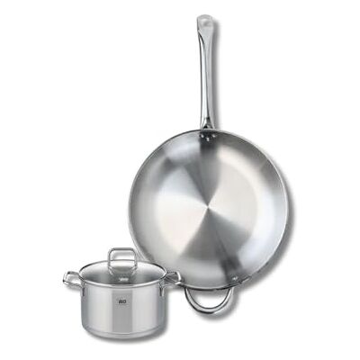 FACKELMANN ELO 9698650 2-delige pannenset, set van 1 kookpan 32 cm en 1 kookpan 16 cm Elo Profi citrien, roestvrij staal, inductie FACKELMANN ELO 9698650 2-delige pannenset, set van 1 kookpan 32 cm en 1 kookpan 16 cm Elo Profi citrien, roestvrij staal, inductie