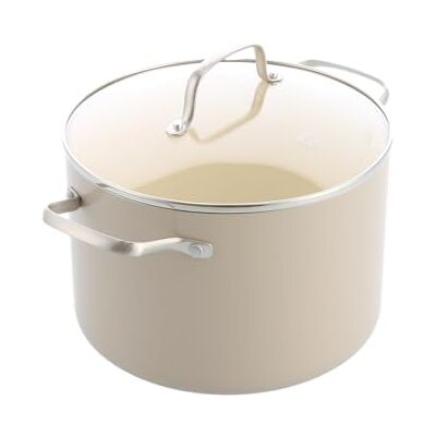 GreenChef Nordics Keramische Antiaanbak Kookpan met Glazen Deksel 24 cm/7,6 L, Geschikt Voor Inductie, Houtlook Handgreep, PFAS-vrij, Ovenbestendig Tot 220 °C, Vaatwasserbestendig, Crème GreenChef Nordics Keramische Antiaanbak Kookpan met Glazen Deksel 24 cm/7,6 L, Geschikt Voor Inductie, Houtlook Handgreep, PFAS-vrij, Ovenbestendig Tot 220 °C, Vaatwasserbestendig, Crème
