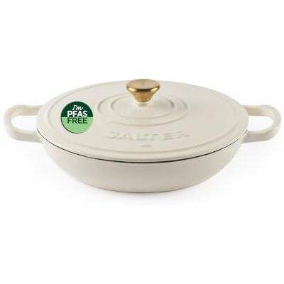 Salter Chester Gietijzeren braadpan 30 cm, 2,8 l, crème Geëmailleerd, zelfbedruipend deksel, ovenbestendig tot 240 °C, alle kookplaten incl. inductie, PFAS-vrij Salter Chester Gietijzeren braadpan 30 cm, 2,8 l, crème Geëmailleerd, zelfbedruipend deksel, ovenbestendig tot 240 °C, alle kookplaten incl. inductie, PFAS-vrij