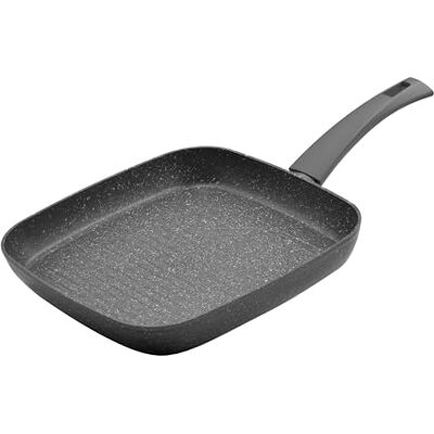 Zanetti , Anti-aanbak-grillpan 28 x 28 cm Durapetra, gesmede grillpan in steen-look, geschikt voor alle warmtebronnen, inclusief inductie Zanetti , Anti-aanbak-grillpan 28 x 28 cm Durapetra, gesmede grillpan in steen-look, geschikt voor alle warmtebronnen, inclusief inductie
