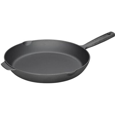 Fiskars Folken Gietijzeren koekenpan, 28 cm, Ongecoat Pan voor alle Soorten fornuizen, Grill en open Vuur, 1075699 Fiskars Folken Gietijzeren koekenpan, 28 cm, Ongecoat Pan voor alle Soorten fornuizen, Grill en open Vuur, 1075699