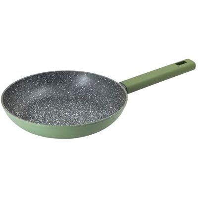 Zanetti , Green pan 26 cm, inductiepan, steenlook, dikke coating, soft-touch handgreep, geschikt voor alle warmtebronnen Zanetti , Green pan 26 cm, inductiepan, steenlook, dikke coating, soft-touch handgreep, geschikt voor alle warmtebronnen