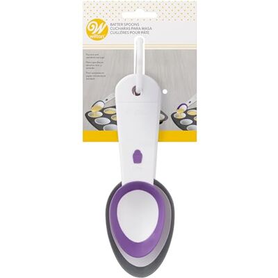 Wilton Cupcake-roerlepel Set-2: deeglepel altijd de hoeveelheid deeg voor standaard en mini-cupcakes en muffins vaatwasmachinebestendig 2 stuks Wilton Cupcake-roerlepel Set-2: deeglepel altijd de hoeveelheid deeg voor standaard en mini-cupcakes en muffins vaatwasmachinebestendig 2 stuks