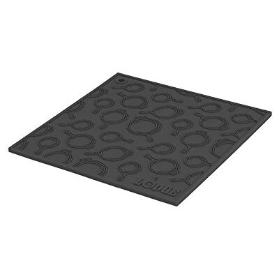 Lodge Vierkante siliconen onderzetter, 17,8 cm, zwart Lodge Vierkante siliconen onderzetter, 17,8 cm, zwart
