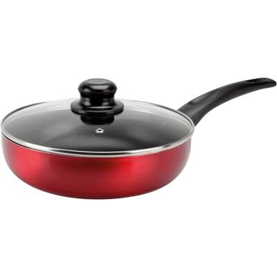 Sitram 712391 Cherry geperste aluminium stoofpan Ø 24 cm H 6,5 cm anti-aanbaklaag kleur metallic rood inclusief glazen stoomdeksel voor alle warmtebronnen inclusief inductie Sitram 712391 Cherry geperste aluminium stoofpan Ø 24 cm H 6,5 cm anti-aanbaklaag kleur metallic rood inclusief glazen stoomdeksel voor alle warmtebronnen inclusief inductie