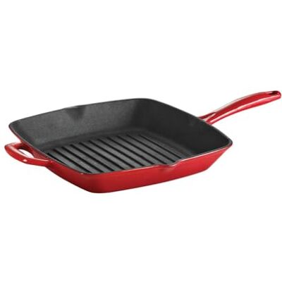 Tramontina Bestow 31700211 Geëmailleerde gietijzeren bakplaat met hulp, 27 cm (2,3l), rood, voor inductie en alle kookplaten, ovenbestendig tot 230 °C Tramontina Bestow 31700211 Geëmailleerde gietijzeren bakplaat met hulp, 27 cm (2,3l), rood, voor inductie en alle kookplaten, ovenbestendig tot 230 °C