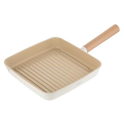 Florina Nube aluminium grillpan 26x26 cm Gegoten aluminium Geschikt voor inductie Krasbestendige keramische coating Soft-touch handgreep met houteffect Gemakkelijk schoon te maken Florina Nube aluminium grillpan 26x26 cm Gegoten aluminium Geschikt voor inductie Krasbestendige keramische coating Soft-touch handgreep met houteffect Gemakkelijk schoon te maken