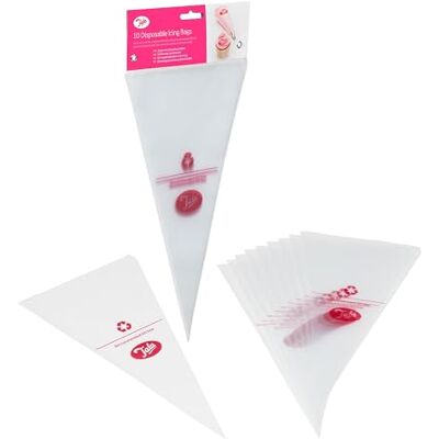 Tala Spuitzakken 10 Stuks Transparante Icing Bags 16,5 x 31 cm voor Taartdecoratie Cupcakes en Gebak Geschikt voor Alle Spuitmondjes met Vulmarkering Herbruikbare Spuitzakken Tala Spuitzakken 10 Stuks Transparante Icing Bags 16,5 x 31 cm voor Taartdecoratie Cupcakes en Gebak Geschikt voor Alle Spuitmondjes met Vulmarkering Herbruikbare Spuitzakken