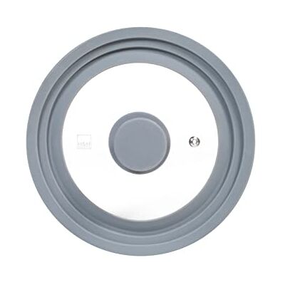 H&H Deksel van glas en siliconen cm16/18/20, 16/18/20 cm H&H Deksel van glas en siliconen cm16/18/20, 16/18/20 cm