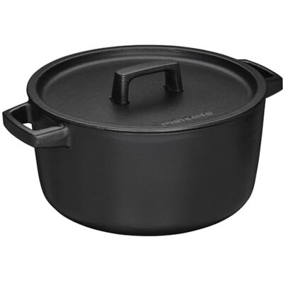 Fiskars Folken Gietijzeren kookpan met Deksel, 4 l, Geëmailleerd Kookpan voor alle Soorten fornuizen, 1075698 Fiskars Folken Gietijzeren kookpan met Deksel, 4 l, Geëmailleerd Kookpan voor alle Soorten fornuizen, 1075698