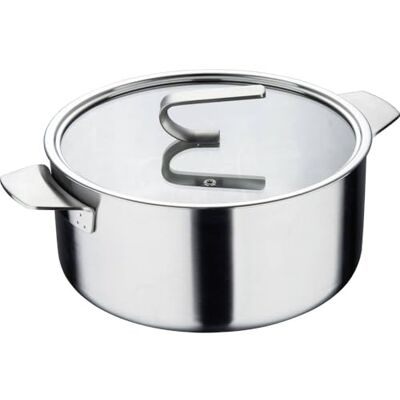 MasterPro Sigma Kookpan met deksel, 4,9 l, 24 x 11 cm, roestvrij staal, 3 lagen voor optimale warmtegeleiding, matte afwerking met schaal, veelzijdig voor alle warmtebronnen MasterPro Sigma Kookpan met deksel, 4,9 l, 24 x 11 cm, roestvrij staal, 3 lagen voor optimale warmtegeleiding, matte afwerking met schaal, veelzijdig voor alle warmtebronnen