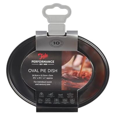Tala Premium Performance Eclipse Ovale Anti-aanbak Taartvorm 13,5 x 10 x 2,5 cm; Ideaal voor Traditionele Zoete of Hartige Individuele Taarten Tala Premium Performance Eclipse Ovale Anti-aanbak Taartvorm 13,5 x 10 x 2,5 cm; Ideaal voor Traditionele Zoete of Hartige Individuele Taarten