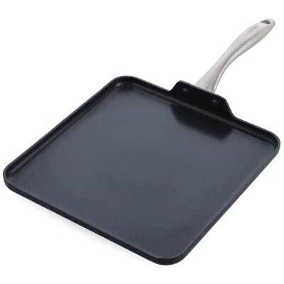 GreenPan Lima Midnight Hard Geanodiseerd Gezond Keramisch Anti-aanbak Pan 28 cm Vierkant, PFAS-Vrij, Geschikt voor inductie, Vaatwasmachinebestendig, Ovenbestendig, Zwart GreenPan Lima Midnight Hard Geanodiseerd Gezond Keramisch Anti-aanbak Pan 28 cm Vierkant, PFAS-Vrij, Geschikt voor inductie, Vaatwasmachinebestendig, Ovenbestendig, Zwart