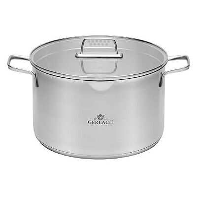 Gerlach 1760 Voorraadpan 10 L Elektrisch Inductiekooktoestel Gasfornuis Keramische Kookplaat Ovenbestendig, Vleespan, diámetro 28 Cm Met Gehard Glazen Deksel Ambiance Gerlach 1760 Voorraadpan 10 L Elektrisch Inductiekooktoestel Gasfornuis Keramische Kookplaat Ovenbestendig, Vleespan, diámetro 28 Cm Met Gehard Glazen Deksel Ambiance