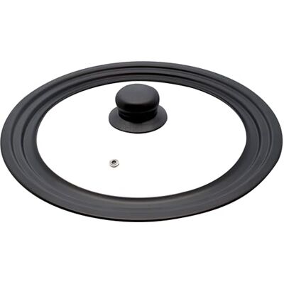 ELO 4001626 Universeel keukendeksel, 16/18/20 cm, deksel voor steelpan of pan, aanpasbaar, glas, koolstofstaal, kunststof, 22,5 x 22,5 x 5 cm, zwart 2 ELO 4001626 Universeel keukendeksel, 16/18/20 cm, deksel voor steelpan of pan, aanpasbaar, glas, koolstofstaal, kunststof, 22,5 x 22,5 x 5 cm, zwart 2