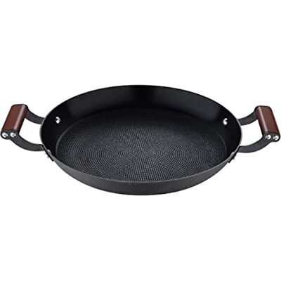 MasterPro BERGNER Odin ronde grill, 32 cm, antiaanbaklaag, ergonomische handgrepen van acaciahout, ideaal voor koken op de grill, geschikt voor inductie en oven MasterPro BERGNER Odin ronde grill, 32 cm, antiaanbaklaag, ergonomische handgrepen van acaciahout, ideaal voor koken op de grill, geschikt voor inductie en oven