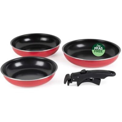 Russell Hobbs Smart Clip Koekenpannenset 20/24/28 cm, antiaanbak 4-delig set, afneembare Soft Touch-clipgreep, ovenbestendig zonder greep, alle warmtebronnen incl. inductie, stapelbaar Russell Hobbs Smart Clip Koekenpannenset 20/24/28 cm, antiaanbak 4-delig set, afneembare Soft Touch-clipgreep, ovenbestendig zonder greep, alle warmtebronnen incl. inductie, stapelbaar