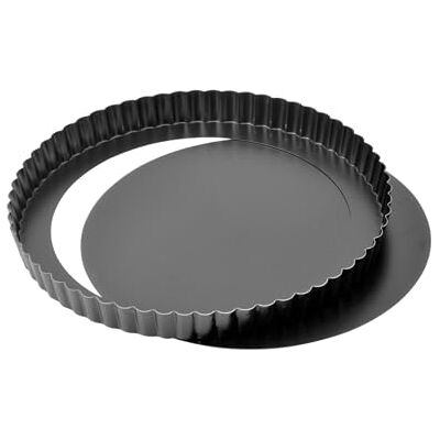Kaiser Classic taartvorm met hefbodem 28 cm, quichevorm met anti-aanbaklaag, uitdrukkbare hefbodem, klaar om te serveren, gelijkmatige bruining, zwart Kaiser Classic taartvorm met hefbodem 28 cm, quichevorm met anti-aanbaklaag, uitdrukkbare hefbodem, klaar om te serveren, gelijkmatige bruining, zwart