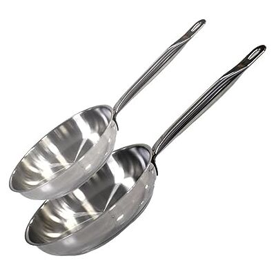 ELO 9903350 braadpannenset van roestvrij staal, 24 cm en 28 cm, roestvrijstalen koekenpan, 2 roestvrijstalen pannen, roestvrij staal, 24 cm en 28 cm ELO 9903350 braadpannenset van roestvrij staal, 24 cm en 28 cm, roestvrijstalen koekenpan, 2 roestvrijstalen pannen, roestvrij staal, 24 cm en 28 cm