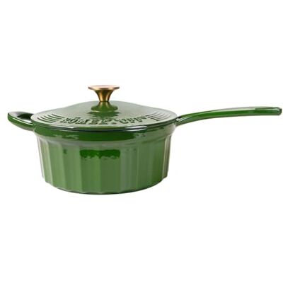 Römertopf Gietijzeren steelpan met deksel 22 cm steelpan emaille coating, alle warmtebronnen incl. inductie, ovenbestendig 250 °C, voor sauzen risotto fondue, PFAS-vrij, diepgroen Römertopf Gietijzeren steelpan met deksel 22 cm steelpan emaille coating, alle warmtebronnen incl. inductie, ovenbestendig 250 °C, voor sauzen risotto fondue, PFAS-vrij, diepgroen