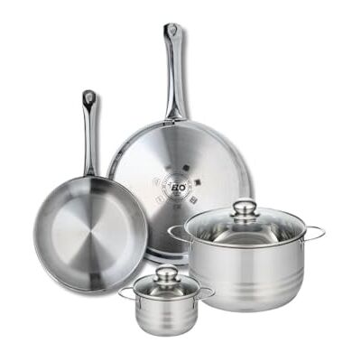 FACKELMANN ELO 9875950 4-delige pannenset, 2-delige pannenset, 24 en 28 cm en 2 kookpannen 12 en 20 cm, Elo Profi glanzend, roestvrij staal, inductie FACKELMANN ELO 9875950 4-delige pannenset, 2-delige pannenset, 24 en 28 cm en 2 kookpannen 12 en 20 cm, Elo Profi glanzend, roestvrij staal, inductie