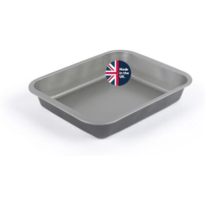 Salter Essentials 36 cm Roasting Tray – Non-Stick Coating, Rectangular Roaster, Dishwasher Safe, Easy to Clean, Made in the UK, Durable Vegetable Roasting Pan, Lightweight, PFOA-Free, BW13668 Salter Essentials 36 cm Roasting Tray – Non-Stick Coating, Rectangular Roaster, Dishwasher Safe, Easy to Clean, Made in the UK, Durable Vegetable Roasting Pan, Lightweight, PFOA-Free, BW13668