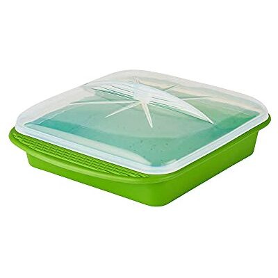 mastrad F69288 XL Minute Crackers Flexibel en anti-aanbaklaag Bewaart voedingsstoffen uit uw voedsel gezond koken ovenbestendig en magnetronbestendig BPA siliconen 2 liter inhoud groen mastrad F69288 XL Minute Crackers Flexibel en anti-aanbaklaag Bewaart voedingsstoffen uit uw voedsel gezond koken ovenbestendig en magnetronbestendig BPA siliconen 2 liter inhoud groen