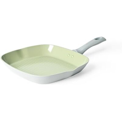 Salter BW09287 Earth 28cm Grill Pan – Healthy Ceramic Non-Stick Coating Griddle, PFAS-Free Induction Cookware, Aluminium Steak Cooking Pan, Easy Clean, PFOA/PTFE-Free, Stay Cool Handle, Green/Grey Salter BW09287 Earth 28cm Grill Pan – Healthy Ceramic Non-Stick Coating Griddle, PFAS-Free Induction Cookware, Aluminium Steak Cooking Pan, Easy Clean, PFOA/PTFE-Free, Stay Cool Handle, Green/Grey