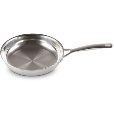 Le Creuset 24cm Zilver 3-Schik Edelstahl Koekenpan Le Creuset 24cm Zilver 3-Schik Edelstahl Koekenpan