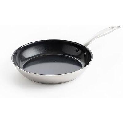 GreenChef Profile Plus Gezonde Keramische Nonstick Roestvrijstalen Koekenpan 28 cm, PFAS Vrij, Inductie, Zwaargewicht, Ovenbestendig tot 200˚C, Vaatwasmachinebestendig, Zilver & Zwarte Binnenkant GreenChef Profile Plus Gezonde Keramische Nonstick Roestvrijstalen Koekenpan 28 cm, PFAS Vrij, Inductie, Zwaargewicht, Ovenbestendig tot 200˚C, Vaatwasmachinebestendig, Zilver & Zwarte Binnenkant
