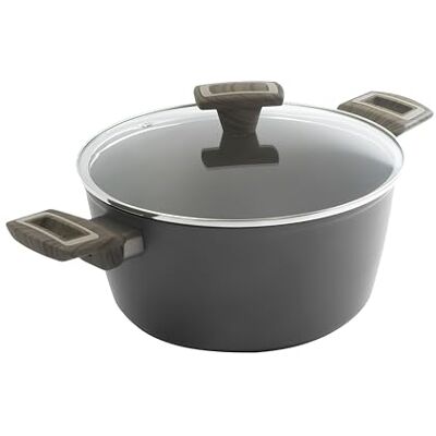 Zanetti , Terra braadpan met hoge dikte, aluminium pan met antiaanbaklaag en 2 soft-touch handgrepen in houtlook, geschikt voor alle warmtebronnen, inclusief inductie, diameter 24 cm, gerecycled pakket Zanetti , Terra braadpan met hoge dikte, aluminium pan met antiaanbaklaag en 2 soft-touch handgrepen in houtlook, geschikt voor alle warmtebronnen, inclusief inductie, diameter 24 cm, gerecycled pakket