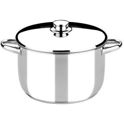 Monix Optima kookpan 20 cm met deksel van roestvrij staal 18/10 Monix Optima kookpan 20 cm met deksel van roestvrij staal 18/10