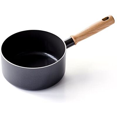 GreenChef Vintage Gezonde Keramisch Antiaanbaklaag 18cm/2,1 Liter Melkpan, Wood Inspired Handle, PFAS-Free, Inductie Geschikt, Vaatwasmachinebestendig, Grijs GreenChef Vintage Gezonde Keramisch Antiaanbaklaag 18cm/2,1 Liter Melkpan, Wood Inspired Handle, PFAS-Free, Inductie Geschikt, Vaatwasmachinebestendig, Grijs