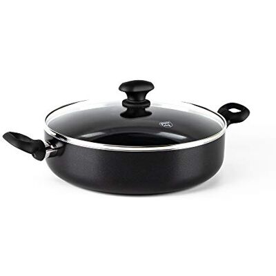 GreenChef Diamond Gezonde Keramische Anti-aanbak 28 cm/ 4,3 liter Sauteerpan met Deksel en 2 Zijgrepen, Koekenpan, PFAS-Vrij, Geschikt voor Inductie, Ovenbestendig tot 160˚C, Zwart GreenChef Diamond Gezonde Keramische Anti-aanbak 28 cm/ 4,3 liter Sauteerpan met Deksel en 2 Zijgrepen, Koekenpan, PFAS-Vrij, Geschikt voor Inductie, Ovenbestendig tot 160˚C, Zwart