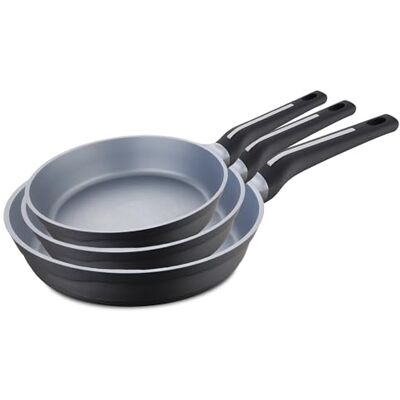 San Ignacio Set koekenpan, 20/24/28 cm, bistro, grijs San Ignacio Set koekenpan, 20/24/28 cm, bistro, grijs