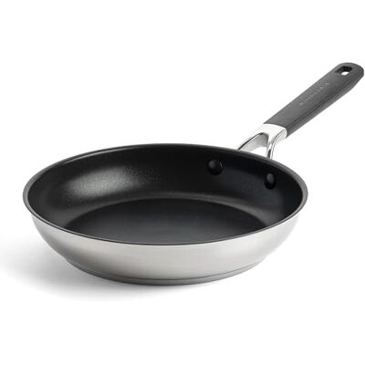 KitchenAid Classic Stainless Steel koekenpan 24 cm Pan uit rvs PFAS-vrije keramische antiaanbaklaag Inductiepan geschikt voor alle vuren Stay-Cool handgreep Ovenbestendig tot 160 °C Zilver KitchenAid Classic Stainless Steel koekenpan 24 cm Pan uit rvs PFAS-vrije keramische antiaanbaklaag Inductiepan geschikt voor alle vuren Stay-Cool handgreep Ovenbestendig tot 160 °C Zilver