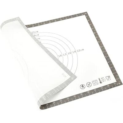 Point-Virgule siliconen bakmat met maataanduiding, herbruikbaar, glasvezel, wit, 40x30cm Point-Virgule siliconen bakmat met maataanduiding, herbruikbaar, glasvezel, wit, 40x30cm