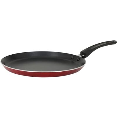 Crealys 539353 pannenkoekenpan, aluminium, kersengeperst, Ø 24 cm, anti-aanbaklaag, kleur: metallic rood, pannenkoekenpan voor alle warmtebronnen, inclusief inductie Crealys 539353 pannenkoekenpan, aluminium, kersengeperst, Ø 24 cm, anti-aanbaklaag, kleur: metallic rood, pannenkoekenpan voor alle warmtebronnen, inclusief inductie