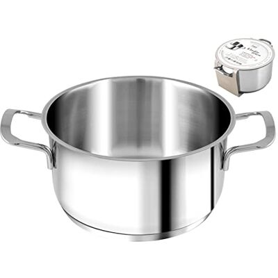H&H Casseruola Inox Elodie 2 Manici Fondo A Induzione Cm28 H&H Casseruola Inox Elodie 2 Manici Fondo A Induzione Cm28