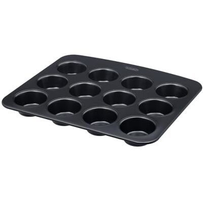 Pyrex Glide Metalen Muffinpan PFAS-vrije antiaanbaklaag Zelfs bakken Duurzaam Praktisch XL Handvat Vaatwasmachinebestendig (12 muffins) Pyrex Glide Metalen Muffinpan PFAS-vrije antiaanbaklaag Zelfs bakken Duurzaam Praktisch XL Handvat Vaatwasmachinebestendig (12 muffins)