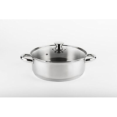 VIER CI32 Kookpan van roestvrij staal 18/10, diameter 32 cm, inductie, kookpan van roestvrij staal 18/10. VIER CI32 Kookpan van roestvrij staal 18/10, diameter 32 cm, inductie, kookpan van roestvrij staal 18/10.