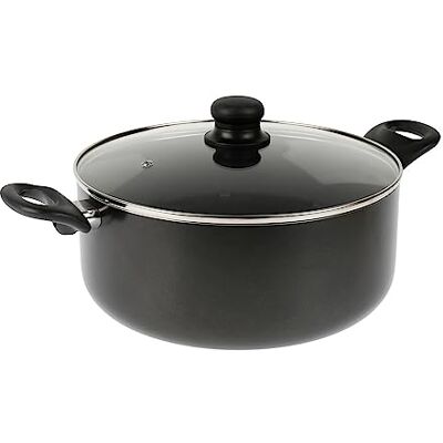 Crealys 529423 Kookpan Ø 28 cm aluminium geperst donkergrijs kleur hittebestendige handgrepen zwarte anti-aanbaklaag stoomdeksel van glas voor alle warmtebronnen inclusief inductie Crealys 529423 Kookpan Ø 28 cm aluminium geperst donkergrijs kleur hittebestendige handgrepen zwarte anti-aanbaklaag stoomdeksel van glas voor alle warmtebronnen inclusief inductie