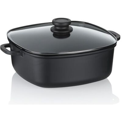 Kela ATURA, stoofpan, 28 cm hoge rand, inductie, serveerpan met deksel, 6 l, gegoten aluminium keramiek gecoat, paellapan Kela ATURA, stoofpan, 28 cm hoge rand, inductie, serveerpan met deksel, 6 l, gegoten aluminium keramiek gecoat, paellapan