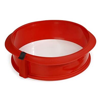 Lékué 2412323R01 springvorm 23 cm rood met keramische bodem Lékué 2412323R01 springvorm 23 cm rood met keramische bodem