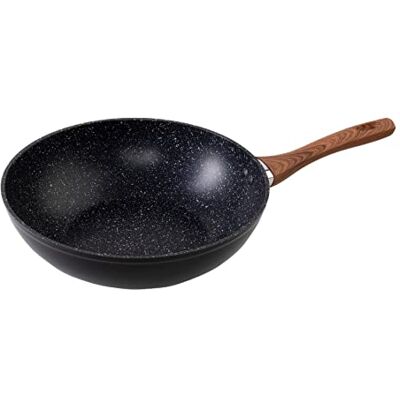 wenco Wokpan, Ø 28 cm, geschikt voor inductie, aluminium met PFOA-vrije antiaanbaklaag, zwart wenco Wokpan, Ø 28 cm, geschikt voor inductie, aluminium met PFOA-vrije antiaanbaklaag, zwart
