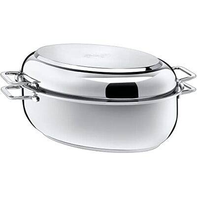 Silit Braadpan met deksel, geschikt voor de oven, 7,7 l, braadpan ovaal, roestvrij staal, inductiedeksel, stoofpan 38 x 26 x 12,2 cm Silit Braadpan met deksel, geschikt voor de oven, 7,7 l, braadpan ovaal, roestvrij staal, inductiedeksel, stoofpan 38 x 26 x 12,2 cm