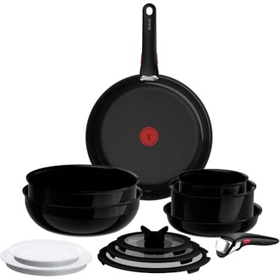 Rowenta Tefal Ingenio Explore Ceram 13-delige pannenset, stapelbaar, keramische coating, geschikt voor inductie, gemaakt in Frankrijk, L2679302 Rowenta Tefal Ingenio Explore Ceram 13-delige pannenset, stapelbaar, keramische coating, geschikt voor inductie, gemaakt in Frankrijk, L2679302