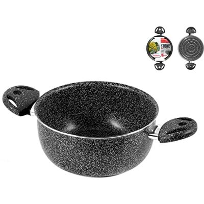 HOME Braadpan Twee Handgrepen Antiaanbak Steen Cm 20 HOME Braadpan Twee Handgrepen Antiaanbak Steen Cm 20