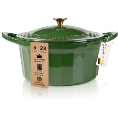Römertopf Gietijzeren pan, 28 cm, groen Römertopf Gietijzeren pan, 28 cm, groen