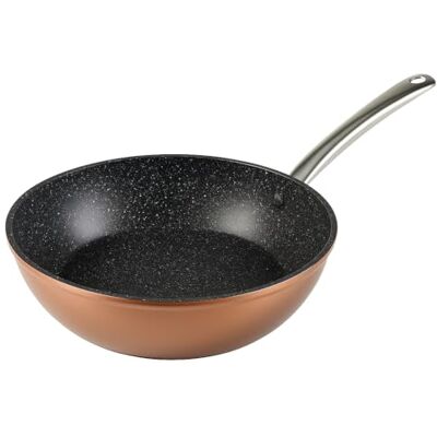 WECOOK! Professionele Honda-pan, gesmeed aluminium, 24 cm, inductie, antiaanbaklaag, 2,8 mm dik, roestvrijstalen handgreep, koperkleur, geschikt voor alle warmtebronnen WECOOK! Professionele Honda-pan, gesmeed aluminium, 24 cm, inductie, antiaanbaklaag, 2,8 mm dik, roestvrijstalen handgreep, koperkleur, geschikt voor alle warmtebronnen
